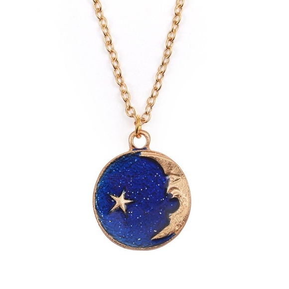 The Secret Pine Jewelry - **BREA* Gold x Blue Moon Star Fashion Necklace